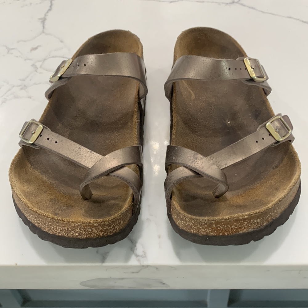 copper birkenstocks